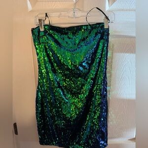 Sequin Strapless Mini Dress